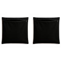 Kit 2 Capa De Almofada 42cm Decorativa Suede Sofá Poltrona Preto - 1