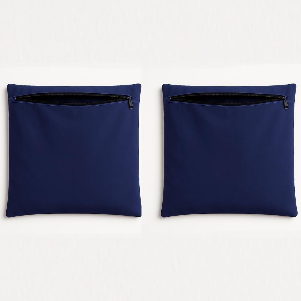 Kit 2 Capa De Almofada 42cm Decorativa Suede Sofá Poltrona Azul Marinho - 1