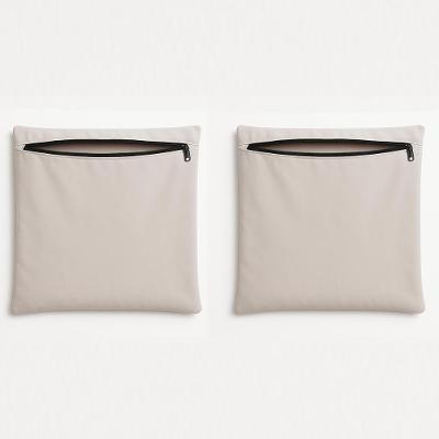 Kit 2 Capa De Almofada 42cm Decorativa Suede Sofá Poltrona Bege