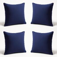 Kit 4 Almofadas Decorativas 42cm Suede Fofinha Lisa Sofá Azul Marinho - 1