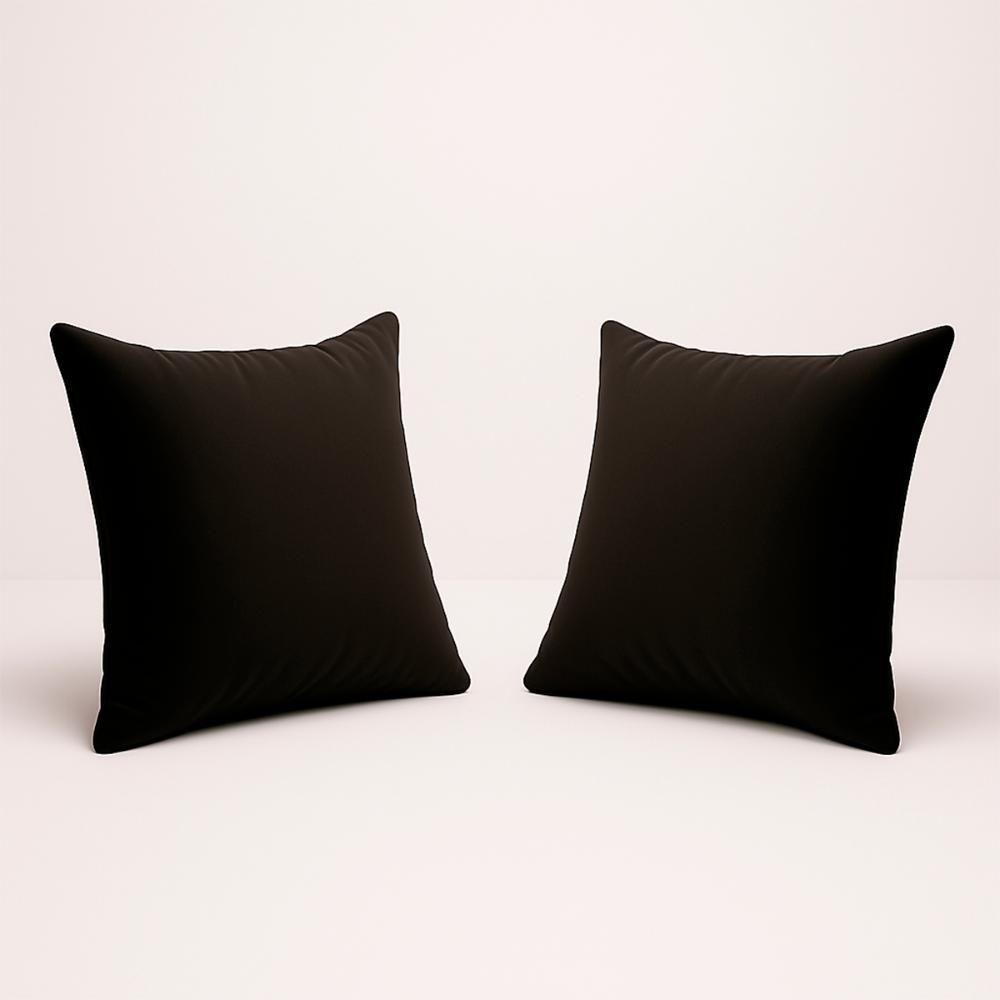 Kit 2 Almofadas 42cm Fofinhas Suede Sala Ou Quarto Balaqui Preto - 1