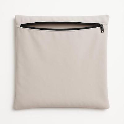 Capa De Almofada 42cm Decorativa Suede Para Sofá E Cadeira Bege