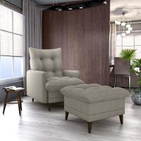 Poltrona De Amamentação Com Puff Montreal Bege Matrix Bege - 7