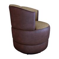 Poltrona Decorativa Giratória Base De Ferro Marselha Sintetico Rustico Linho Areia Matrix Sintetico Rustico Linho Areia - 3