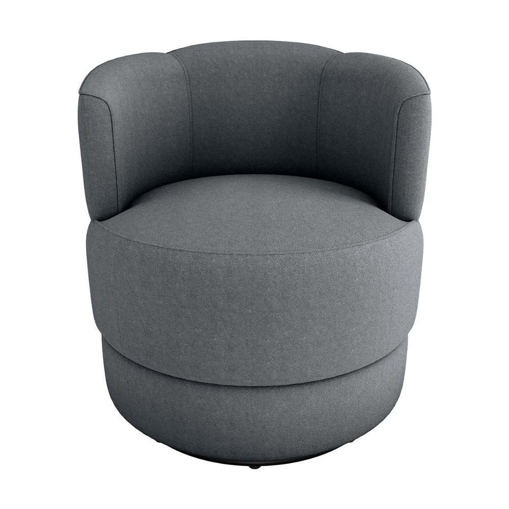 Poltrona Decorativa Giratória Base De Ferro Marselha Boucle Cinza Matrix Boucle Cinza - 2