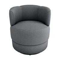 Poltrona Decorativa Giratória Base De Ferro Marselha Boucle Cinza Matrix Boucle Cinza - 2