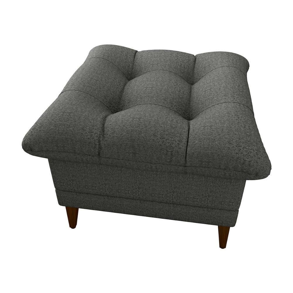 Poltrona De Amamentação Com Puff Montreal Linho Chumbo Matrix Linho Chumbo - 6