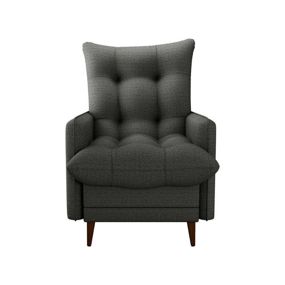 Poltrona De Amamentação Com Puff Montreal Linho Chumbo Matrix Linho Chumbo - 7