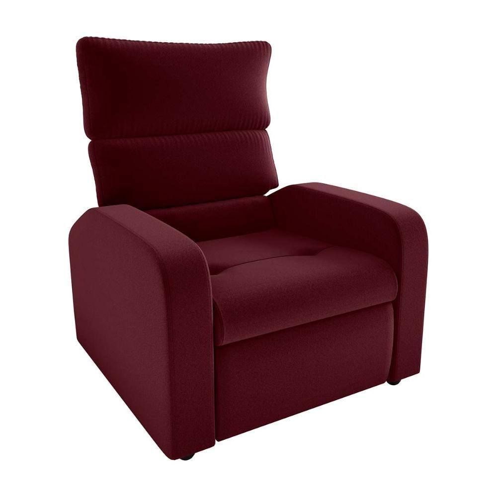 Poltrona Do Papai Reclinável Kwid Veludo Vermelho Matrix Veludo Vermelho - 1