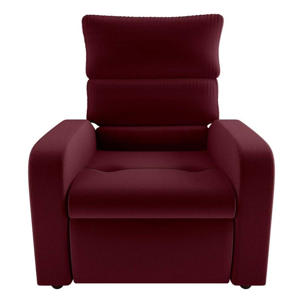 Poltrona Do Papai Reclinável Kwid Veludo Vermelho Matrix Veludo Vermelho - 3