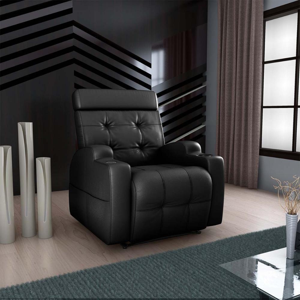 Poltrona Reclinável Do Papai Automática Com Usb E Porta Copos Cherokee Sintetico Preto Matrix Sintetico Preto - 6