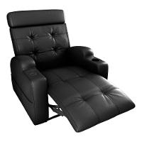 Poltrona Reclinável Do Papai Automática Com Usb E Porta Copos Cherokee Sintetico Preto Matrix Sintetico Preto - 2