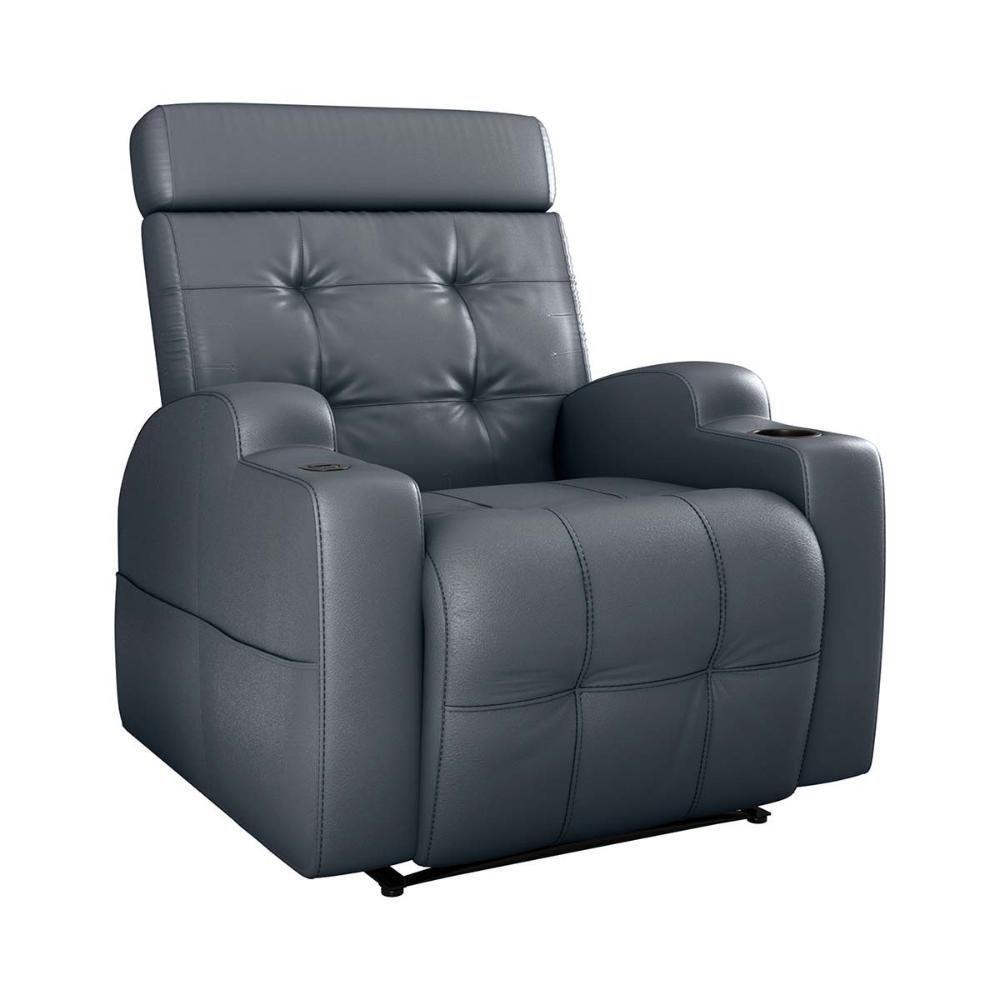 Poltrona Reclinável Do Papai Automática Com Usb E Porta Copos Cherokee Sintetico Cinza Matrix Sintetico Cinza - 1