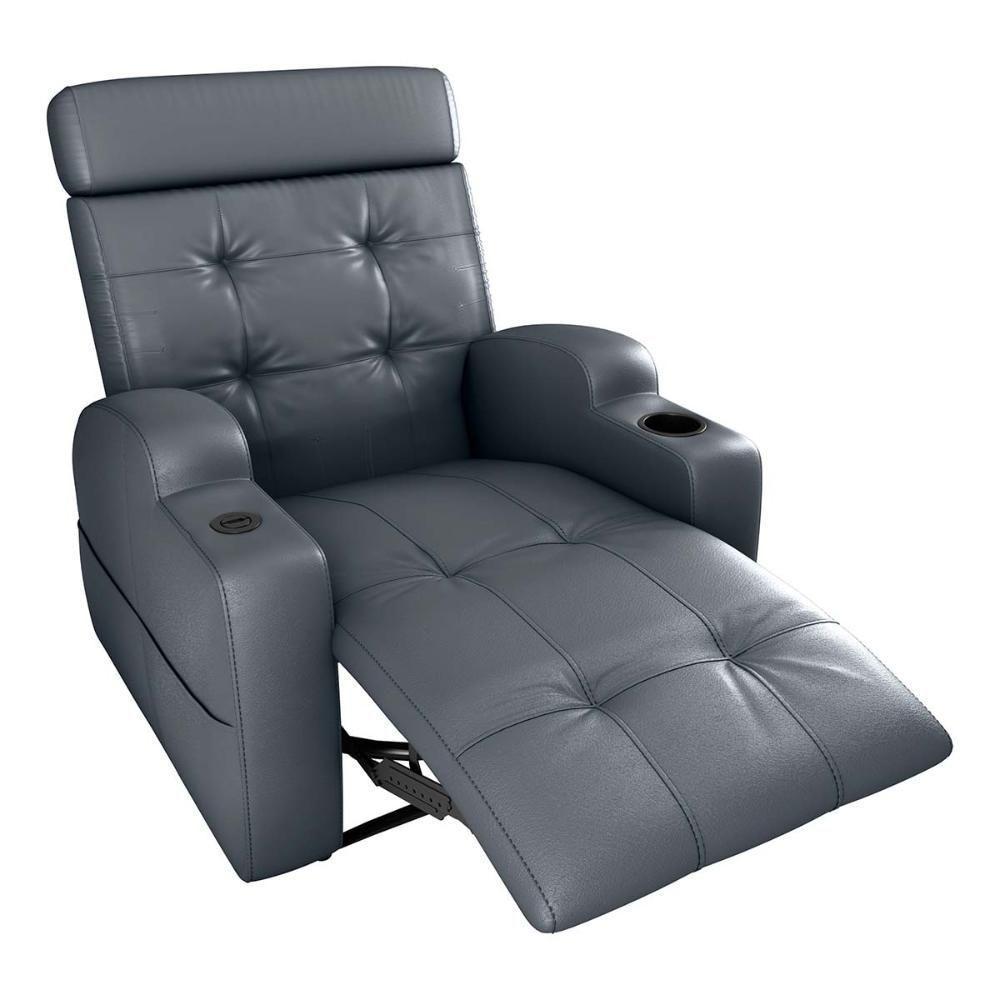 Poltrona Reclinável Do Papai Automática Com Usb E Porta Copos Cherokee Sintetico Cinza Matrix Sintetico Cinza - 2