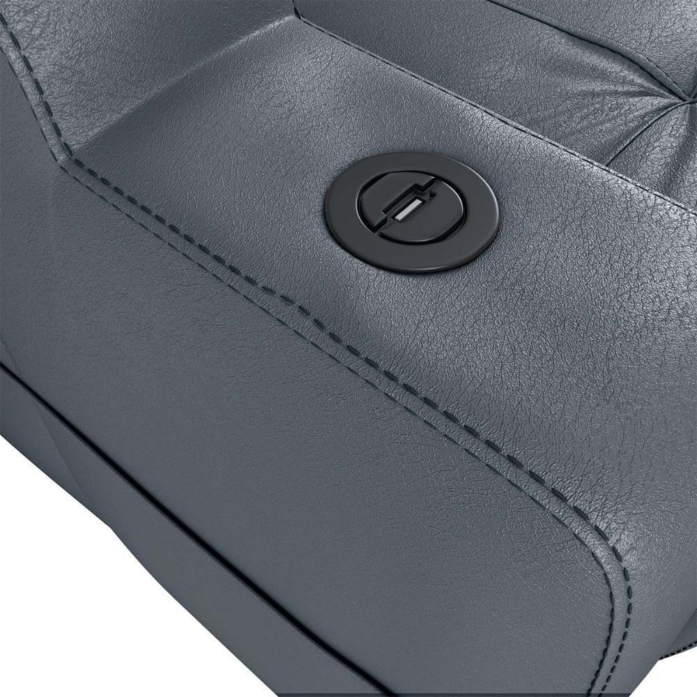 Poltrona Reclinável Do Papai Automática Com Usb E Porta Copos Cherokee Sintetico Cinza Matrix Sintetico Cinza - 5
