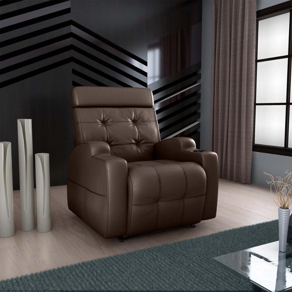 Poltrona Reclinável Do Papai Automática Com Usb E Porta Copos Cherokee Sintetico Marrom Matrix Sintetico Marrom - 6