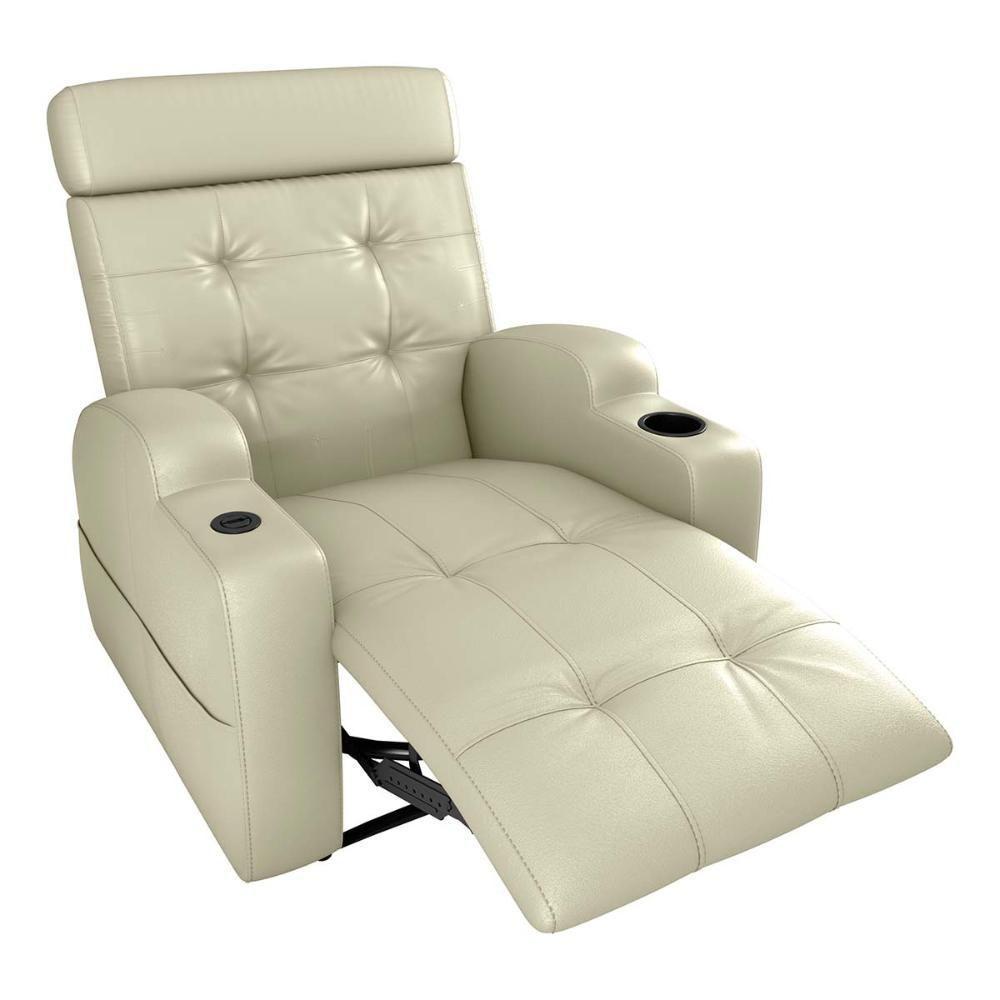 Poltrona Reclinável Do Papai Automática Com Usb E Porta Copos Cherokee Sintetico Bege Matrix Sintetico Bege - 2