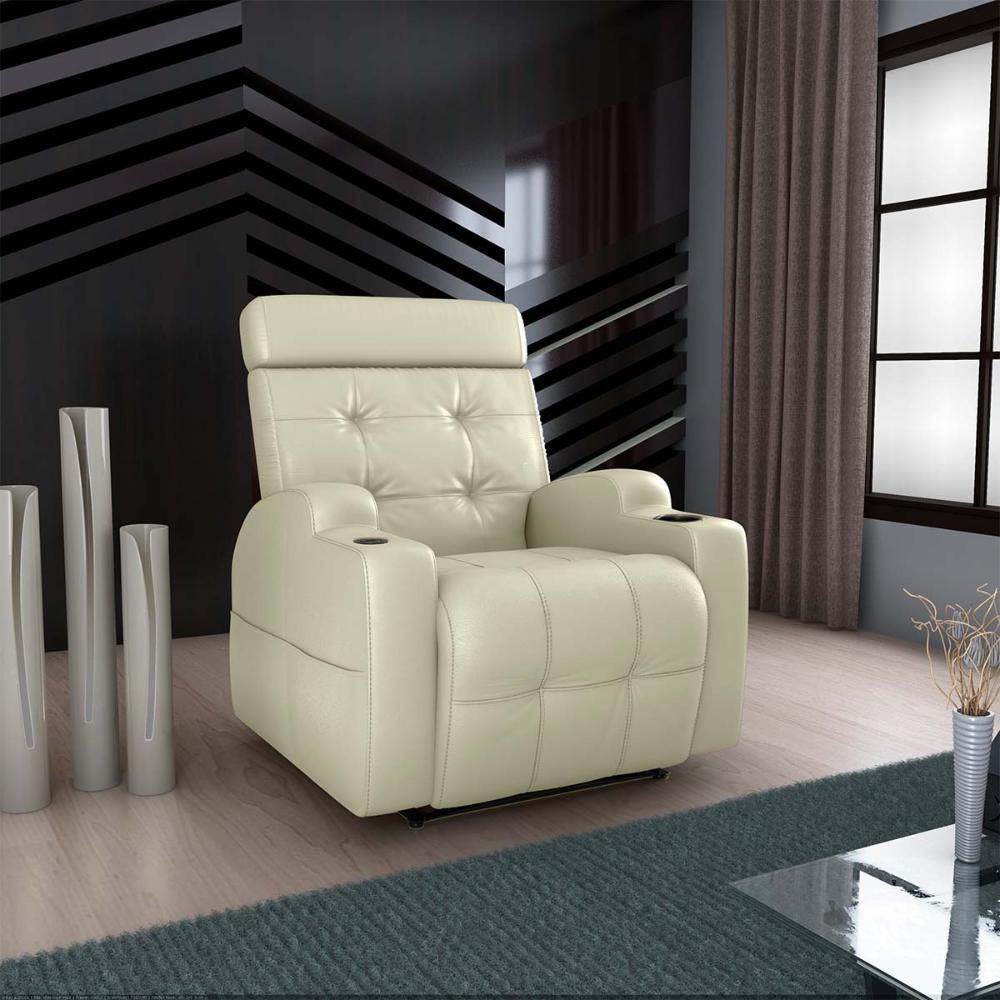 Poltrona Reclinável Do Papai Automática Com Usb E Porta Copos Cherokee Sintetico Bege Matrix Sintetico Bege - 6