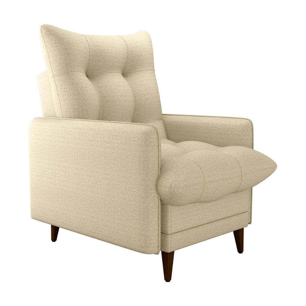 Poltrona De Amamentação Com Puff Montreal Linho Bege Matrix Linho Bege - 4