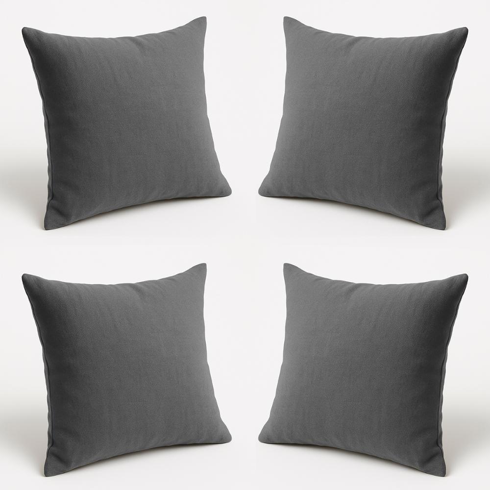 Kit 4 Almofadas Suede Decorativa 42cm Sala Quarto Escritório Cinza - 1