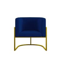 Kit 06 Cadeiras Poltrona Lua Gold Para Sala Quarto Balaqui Azul Marinho