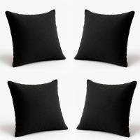 Kit 4 Almofadas Suede Decorativa 42cm Sala Quarto Escritório Preto - 1