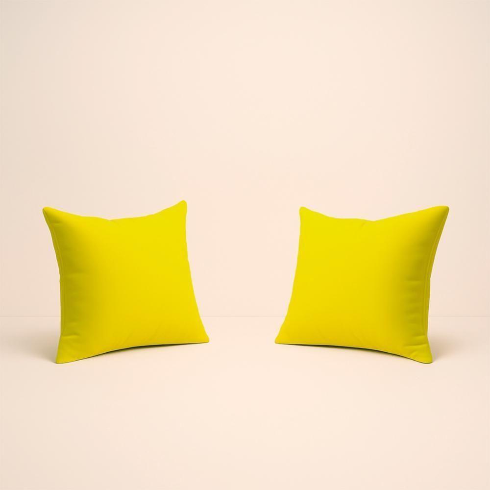 Kit 2 Almofadas 42cm Fofinhas Suede Sala Ou Quarto Balaqui Amarelo - 1