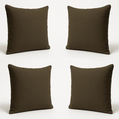 Kit 4 Almofadas Decorativa 42cm Em Suede Fofinha Lisa Sofá Marrom