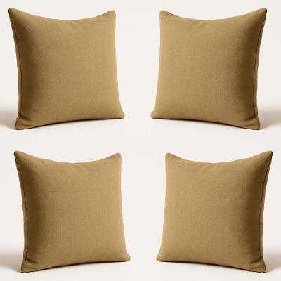 Kit 4 Almofadas Decorativa 42cm Em Suede Fofinha Lisa Sofá Capuccino