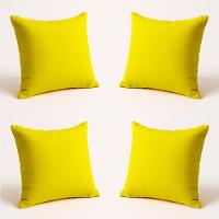 Kit 4 Almofadas Decorativa 42cm Em Suede Fofinha Lisa Sofá Amarelo - 1