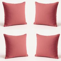 Kit 4 Almofadas Decorativa 42cm Em Suede Fofinha Lisa Sofá Rosa - 1