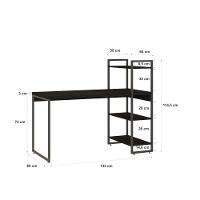 Mesa C-estante Alta 135x64x115cm C-03 Prateleiras Preto ônix - Est.preta Preto ônix - Est.preta - 6