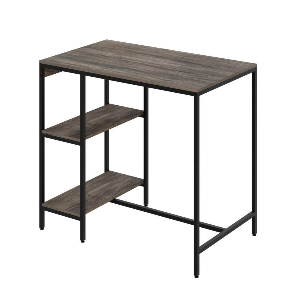 Mesa Bistrô 100x60x92cm C-02banquetas Tub Tucjbi1060.2b Carvalho Dark Est.preta Carvalho Dark - Est.preta - 1