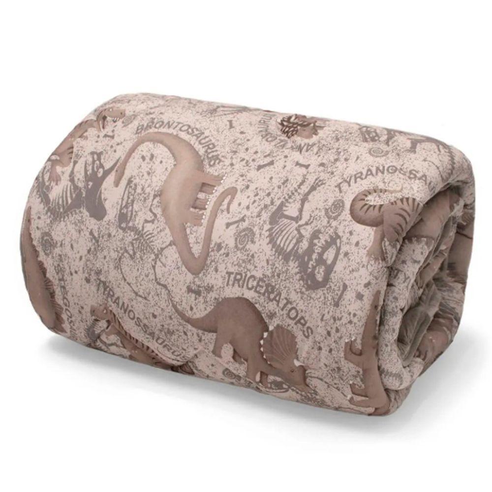 Edredom Buettner Casal Malha 100% Algodão Basic Estampado Dinossauros 180mx220m Bege - 1