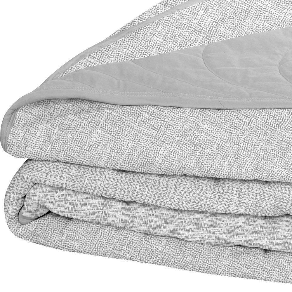 Cobre Leito Tecebem Solteiro Malha 100% Algodão Estampado Em Matelassê Brian170x240cm Cinza - 2