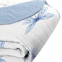Cobre Leito Tecebem Solteiro Malha 100% Algodão Estampado Em Matelasse Karen 170 X 240cm Azul - 2