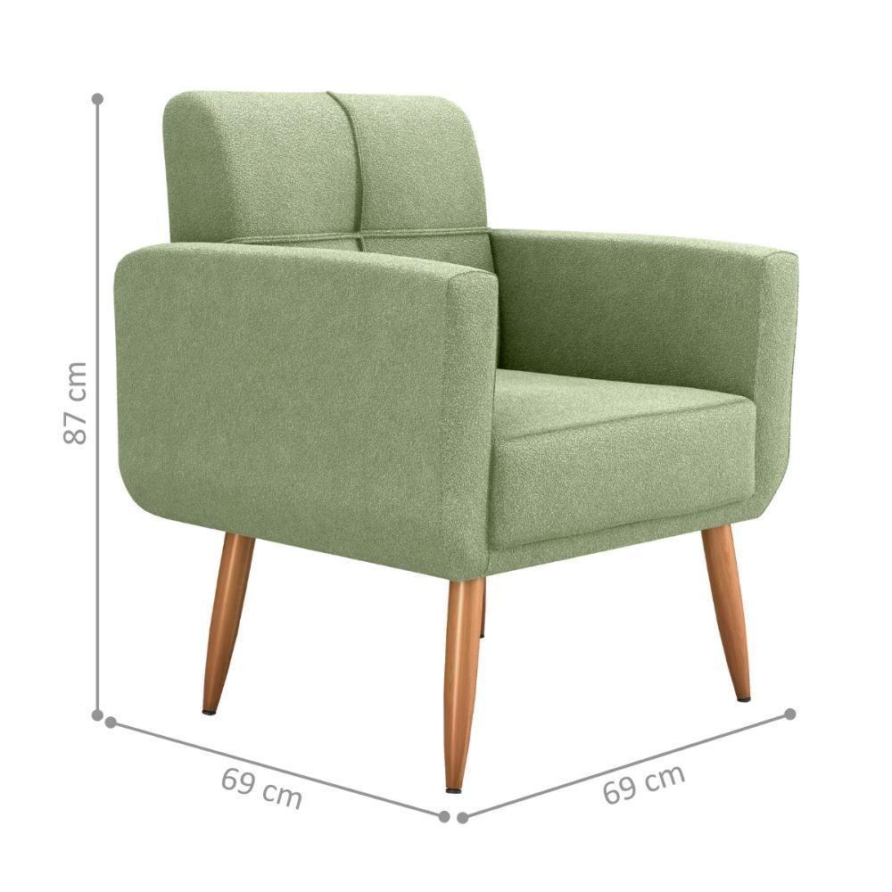 Poltrona Decorativa Juan Boucle Oliva - 2