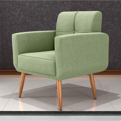 Poltrona Decorativa Juan Boucle Oliva Tecido Boucle Verde Casa H