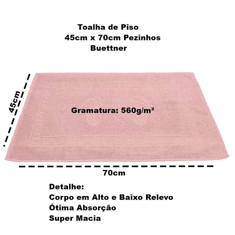 Toalha Piso Buettner Felpudo 100% Algodão Pezinhos 45cmx70cm Dusty Rosê - 3
