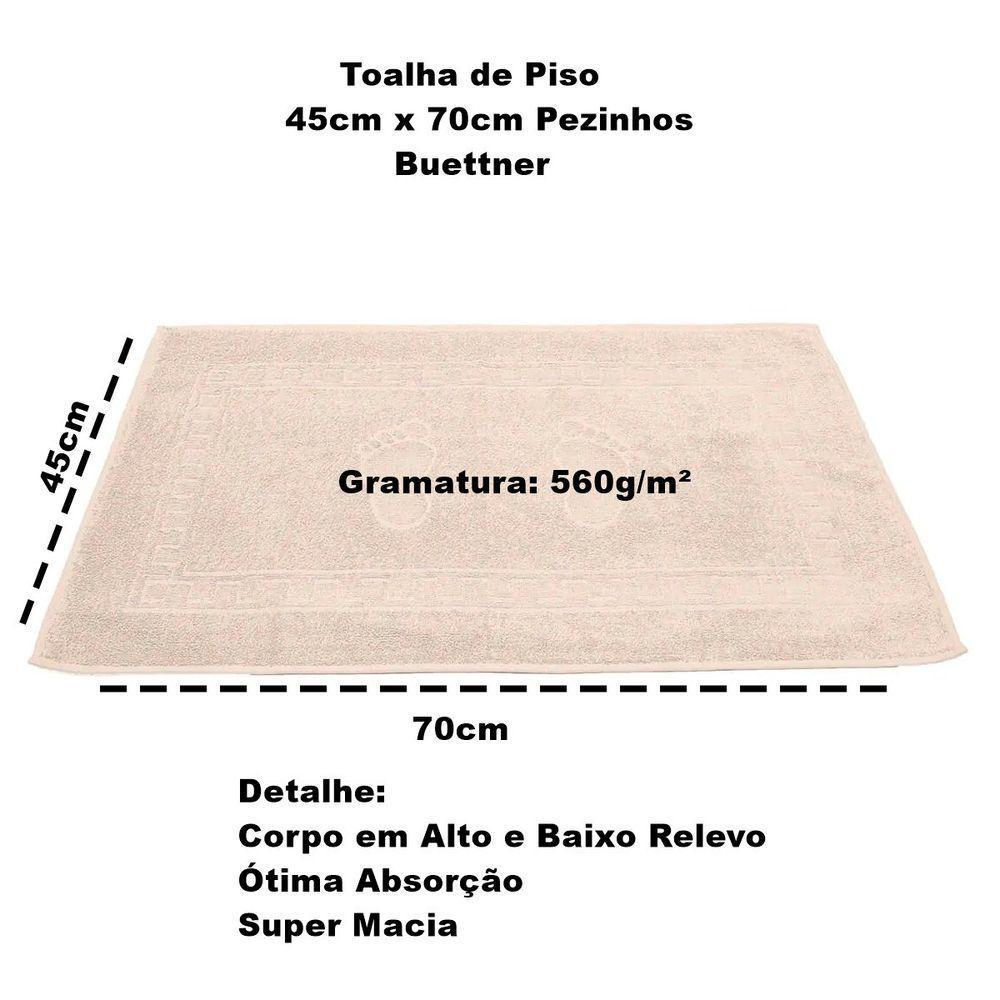 Toalha Piso Buettner Felpudo 100% Algodão Pezinhos 45cmx70cm Palha - 3