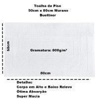 Toalha Piso Buettner Felpudo 100% Algodão Murano 50cmx80cm Branco - 3