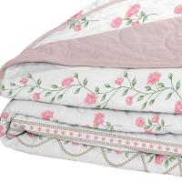 Cobre Leito Tecebem King Malha 100% Algodão Estampado Em Matelassê Grazi 240x280m Rosinha - 2