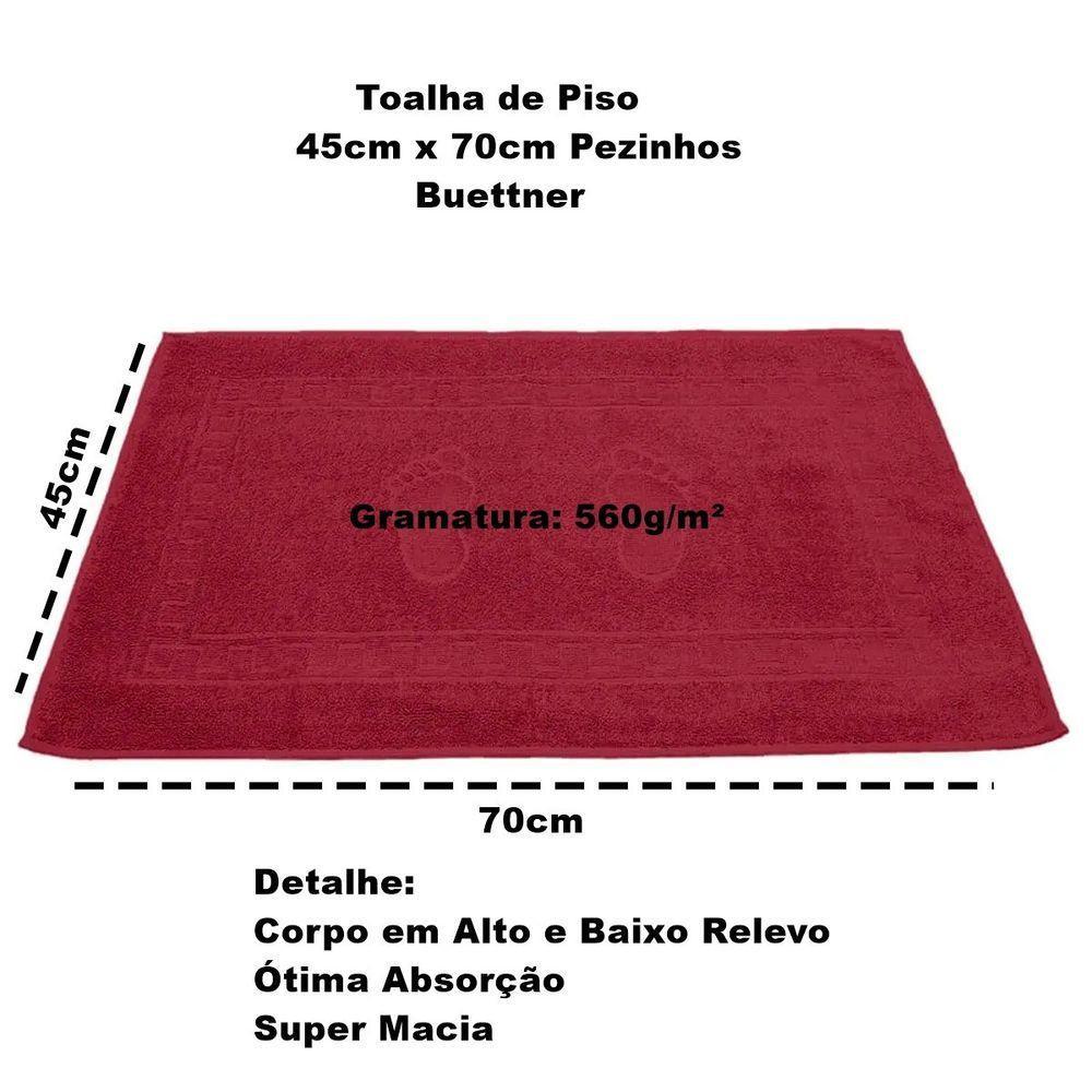 Toalha Piso Buettner Felpudo 100% Algodão Pezinhos 45cmx70cm Chilli - 3