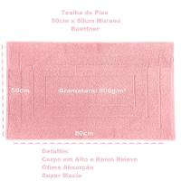 Toalha Piso Buettner Felpudo 100% Algodão Murano 50cmx80cm Dusty Rosê - 3