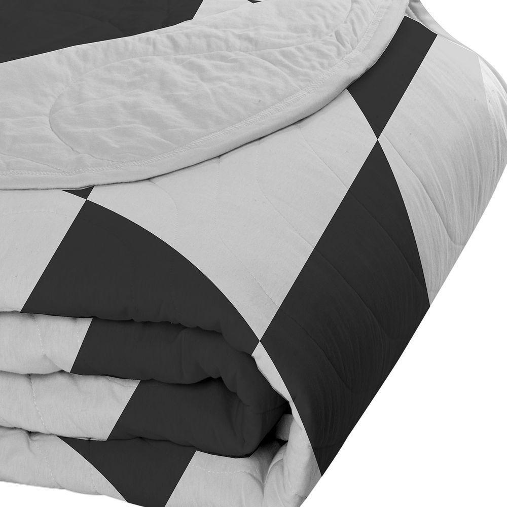 Cobre Leito Tecebem Solteiro Malha 100% Algodão Estampado Em Matelassê Eric 170x240m Cinza - 3