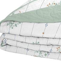 Cobre Leito Tecebem Solteiro Malha 100% Algodão Estampado Em Matelasse Fran 170 X 240cm Verde - 3