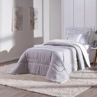 Kit Edredom Solteiro Coberdrom Soft Hipercal/sherpa 3 Peças - Cinza - 2