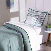 Kit Edredom Solteiro Coberdrom Soft Hipercal/sherpa 3 Peças - Verde - 3