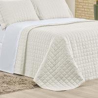 Kit Cobre Leito Colcha Eden Queen 3 Peças Percal 150 Fios 100% Algodão - Marfim - 2