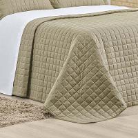 Kit Cobre Leito Colcha Eden Casal 3 Peças Percal 150 Fios 100% Algodão - Cáqui - 3